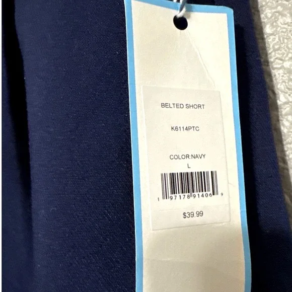 Draper James Navy Blue Belted Dress Shorts Women Large Wide Leg High Waist NWT - Picture 6 of 7